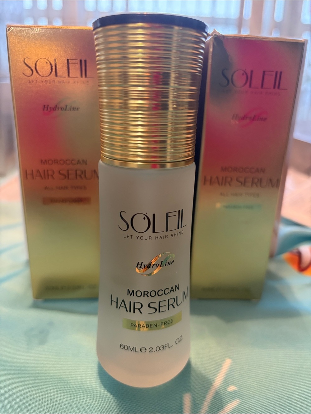 SOLEIL Moroccan Hair Serum - Gold & Frosted Bottle